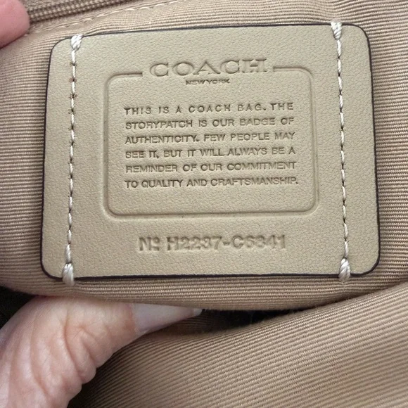 Coach Kacey Satchel Cream and Brown Leather Tote - Picture 4 of 6